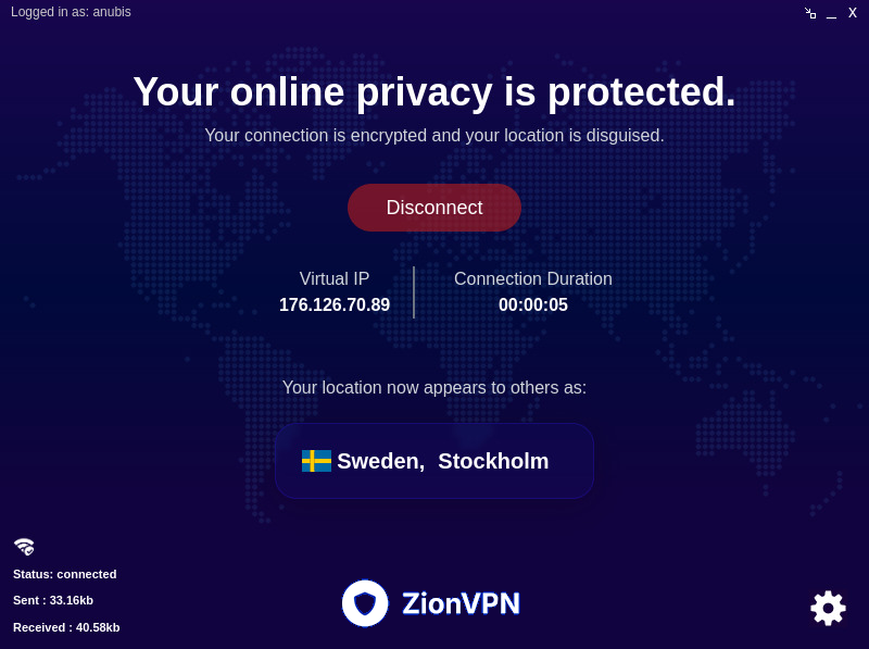 ZionVPN Client Interface